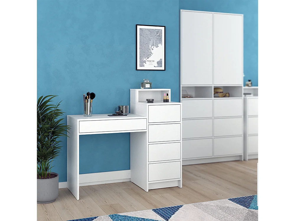 Coiffeuse blanc 110.5x40.3x100.6 naara