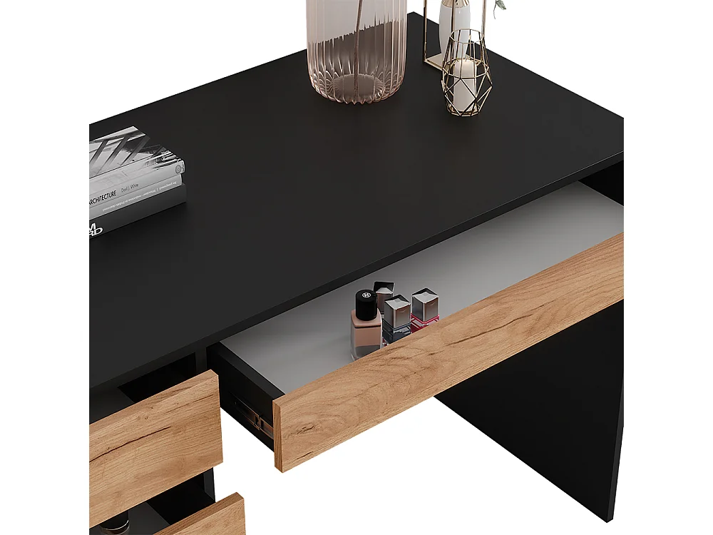 Coiffeuse anthracite/chêne doré 120x55x75 sherry