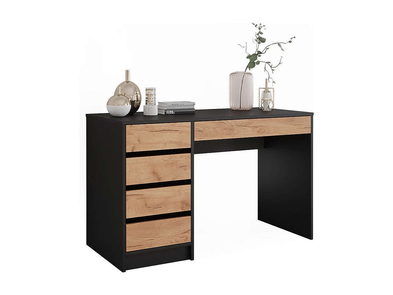 Coiffeuse anthracite/chêne doré 120x55x75 sherry