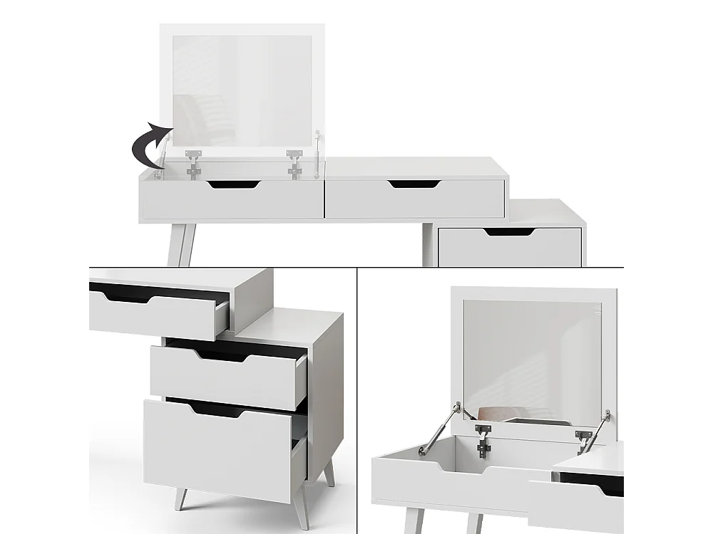 Schminktisch weiß 145x50x125.5 judy