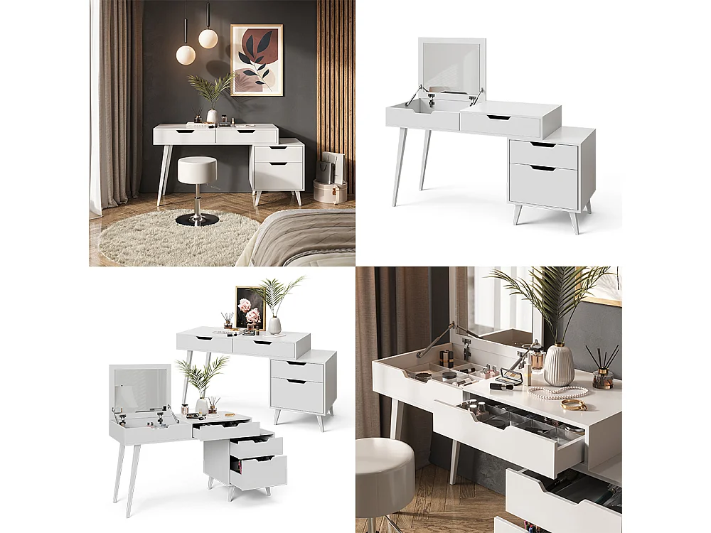 Schminktisch weiß 145x50x125.5 judy