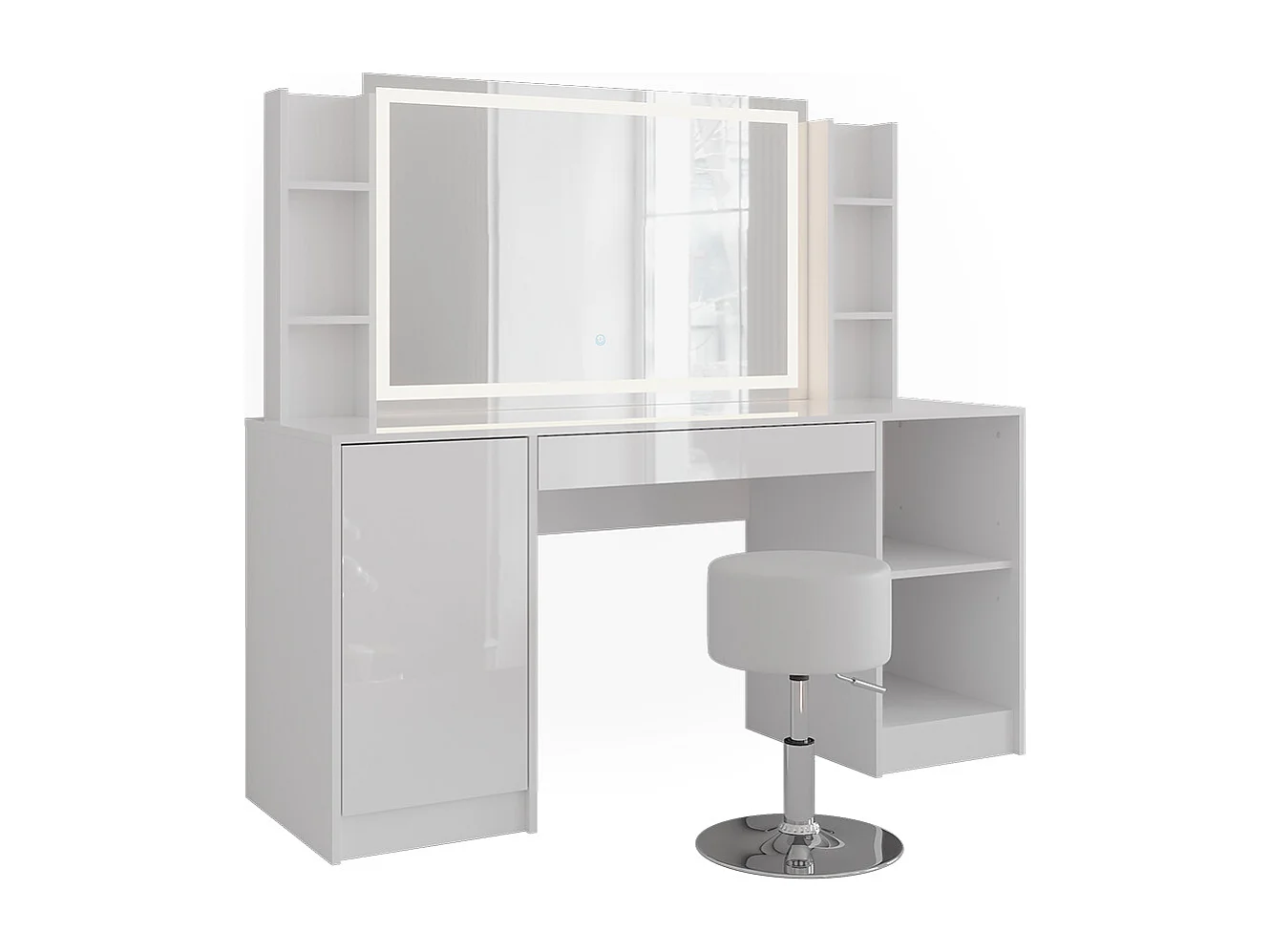 Coiffeuse blanc/blanc brillant 158.2x50.1x76 sherry