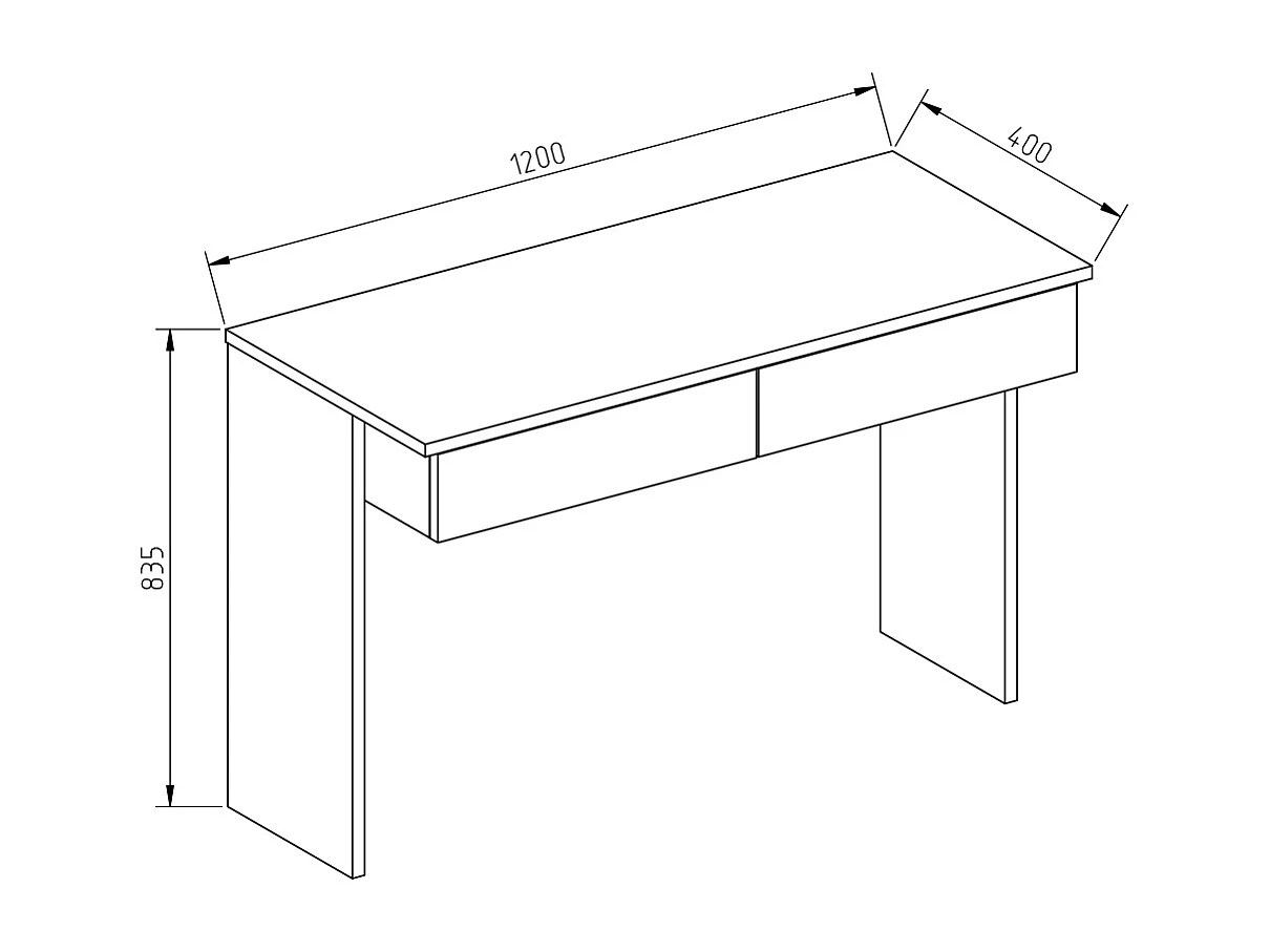 Coiffeuse blanc 120x40x83 azur
