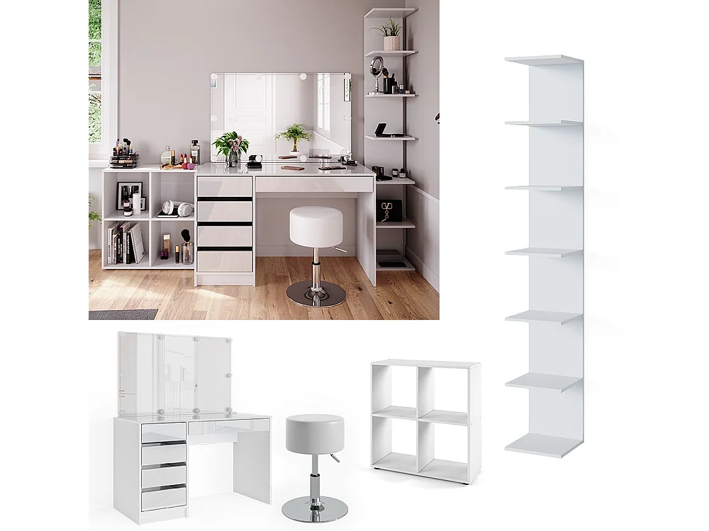 Coiffeuse blanc 120x55x75 sherry