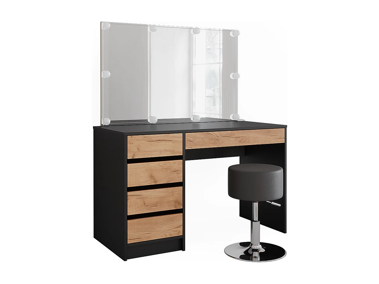 Dressing table anthracite/golden oak 120x55x75 sherry