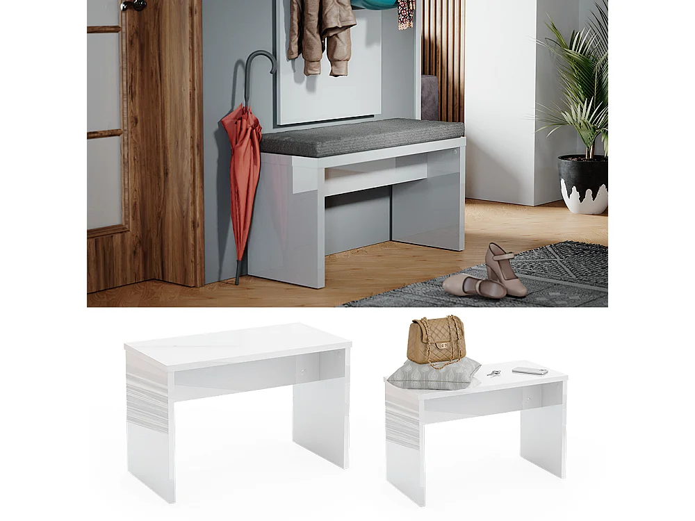 Banc blanc 90x35x46 viola