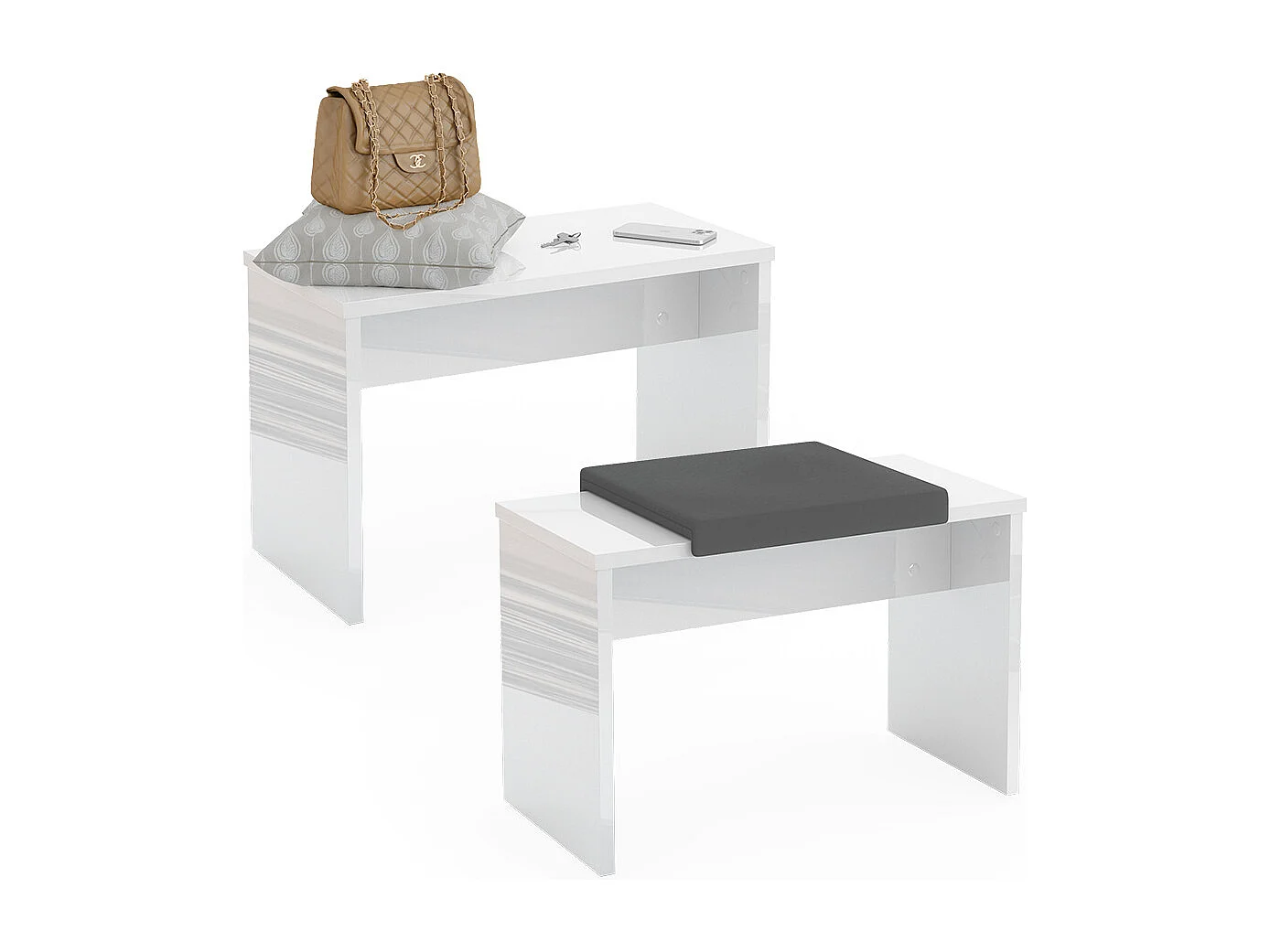 Banc blanc 90x35x46 viola