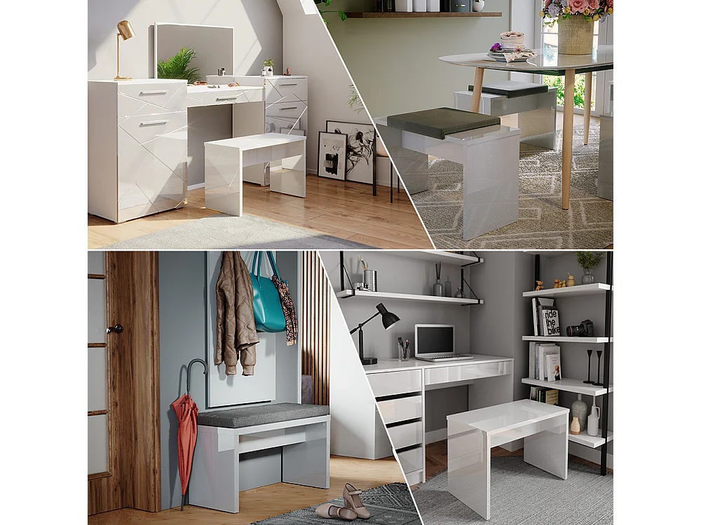 Banc blanc 90x35x46 viola