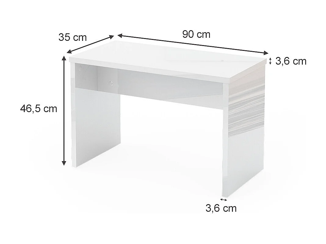 Siddebank hvid 90x35x46 viola