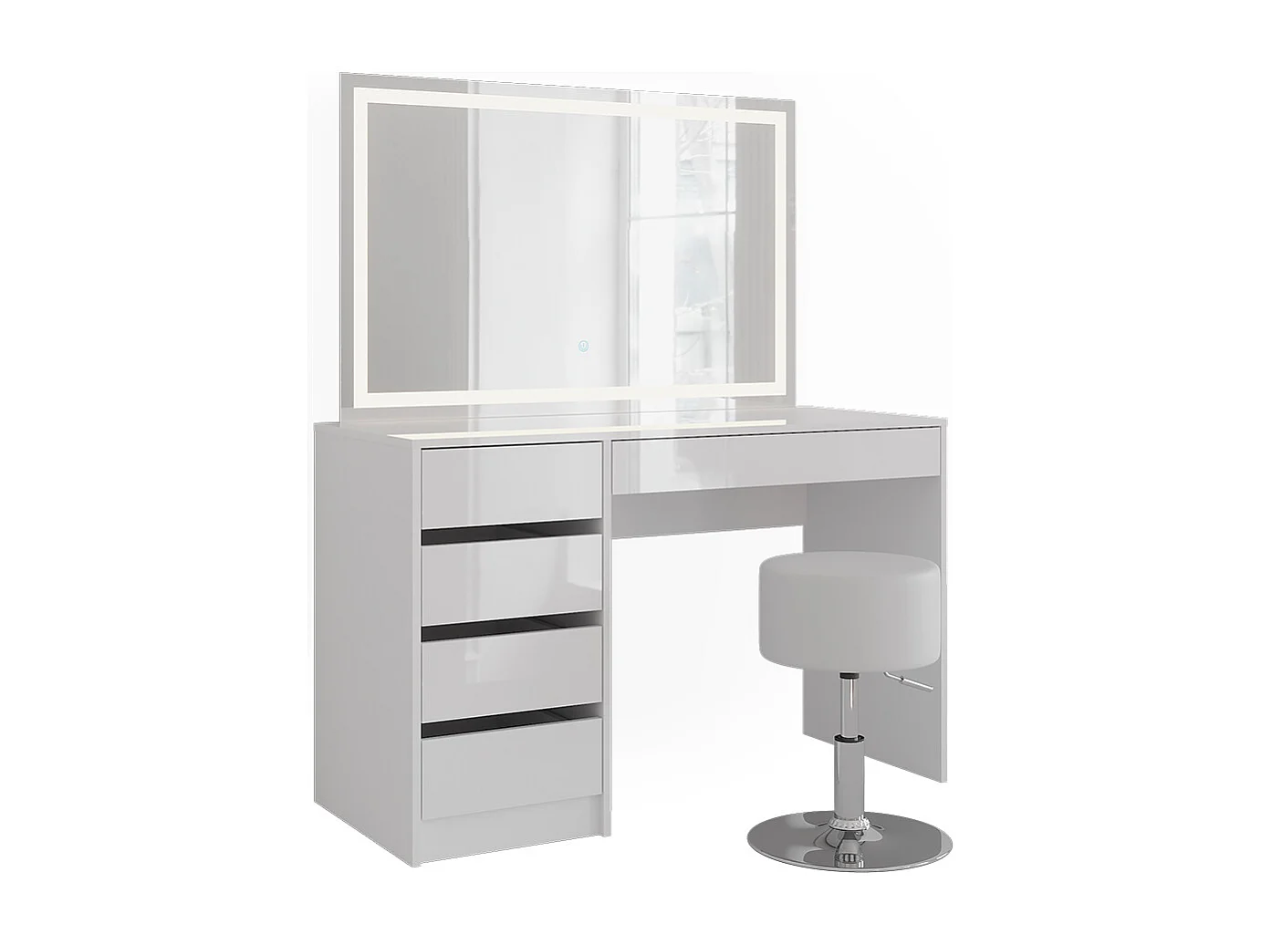Vanity table white/white high gloss 119.8x50.1x76 sherry