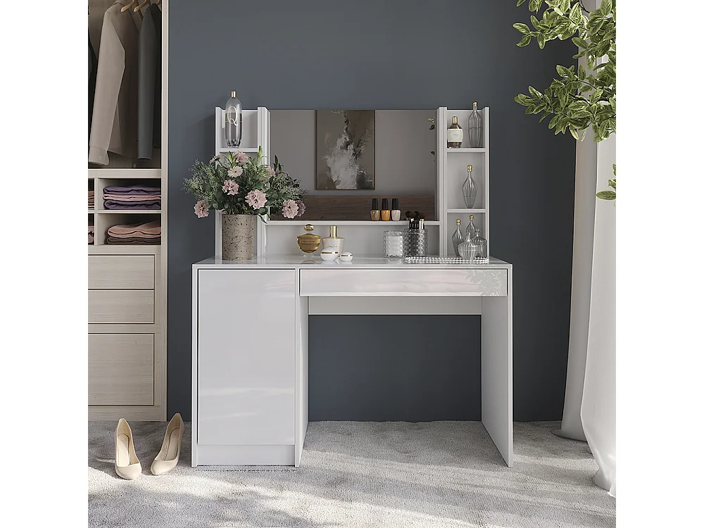 Coiffeuse blanc/blanc brillant 119.8x50.1x76 sherry