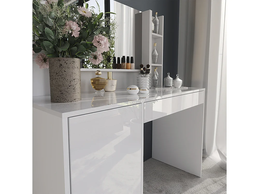 Kaptafel wit/wit hoogglans 119.8x50.1x76 sherry