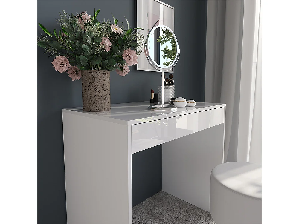 Coiffeuse blanc/blanc brillant 81.4x50.1x76 sherry