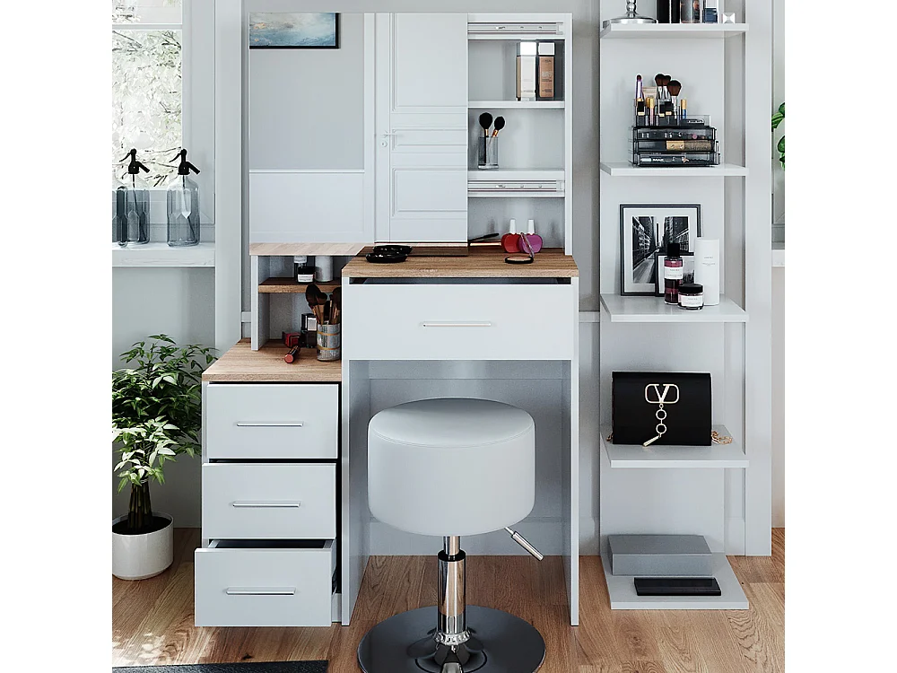 Coiffeuse blanc/sonoma 36x80x131.6 conrada