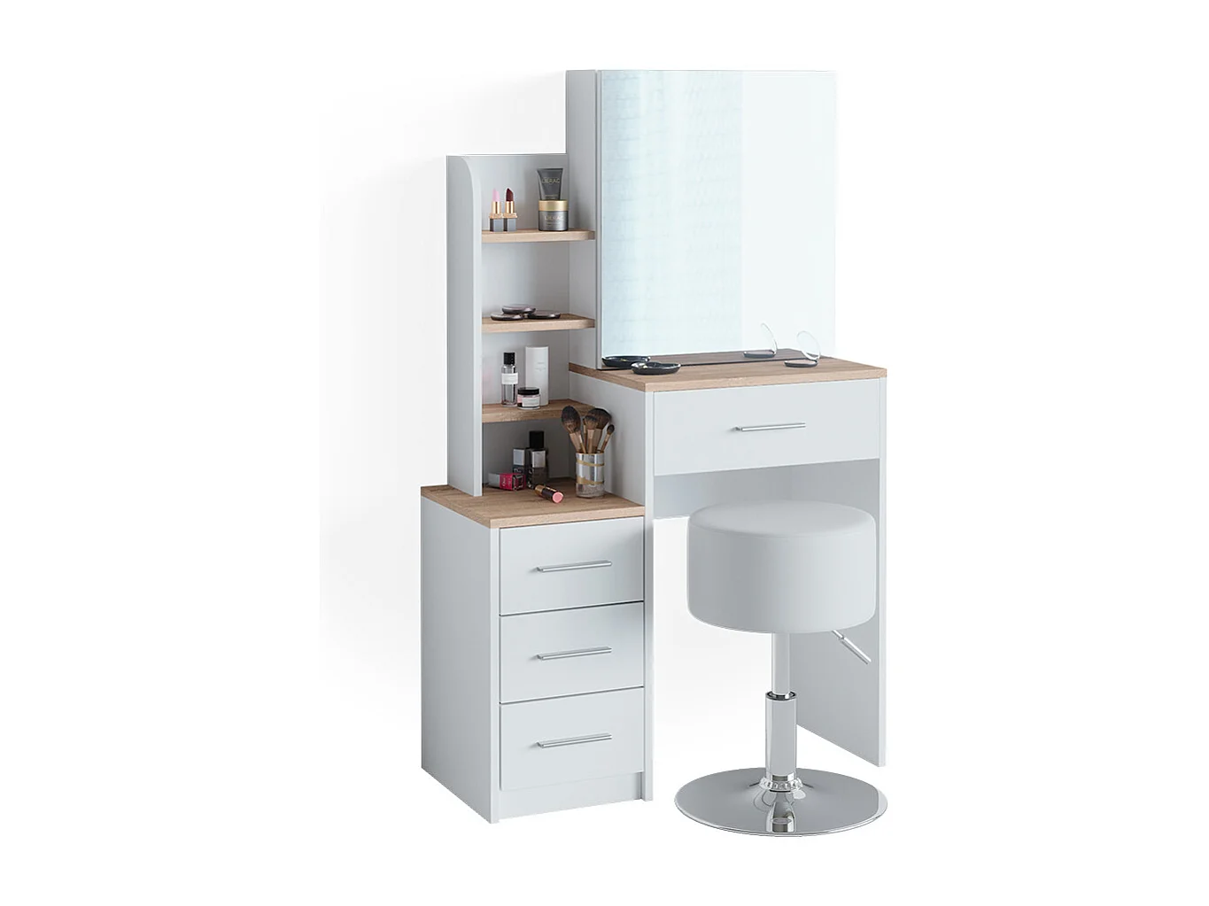 Coiffeuse blanc/sonoma 36x80x131.6 conrada