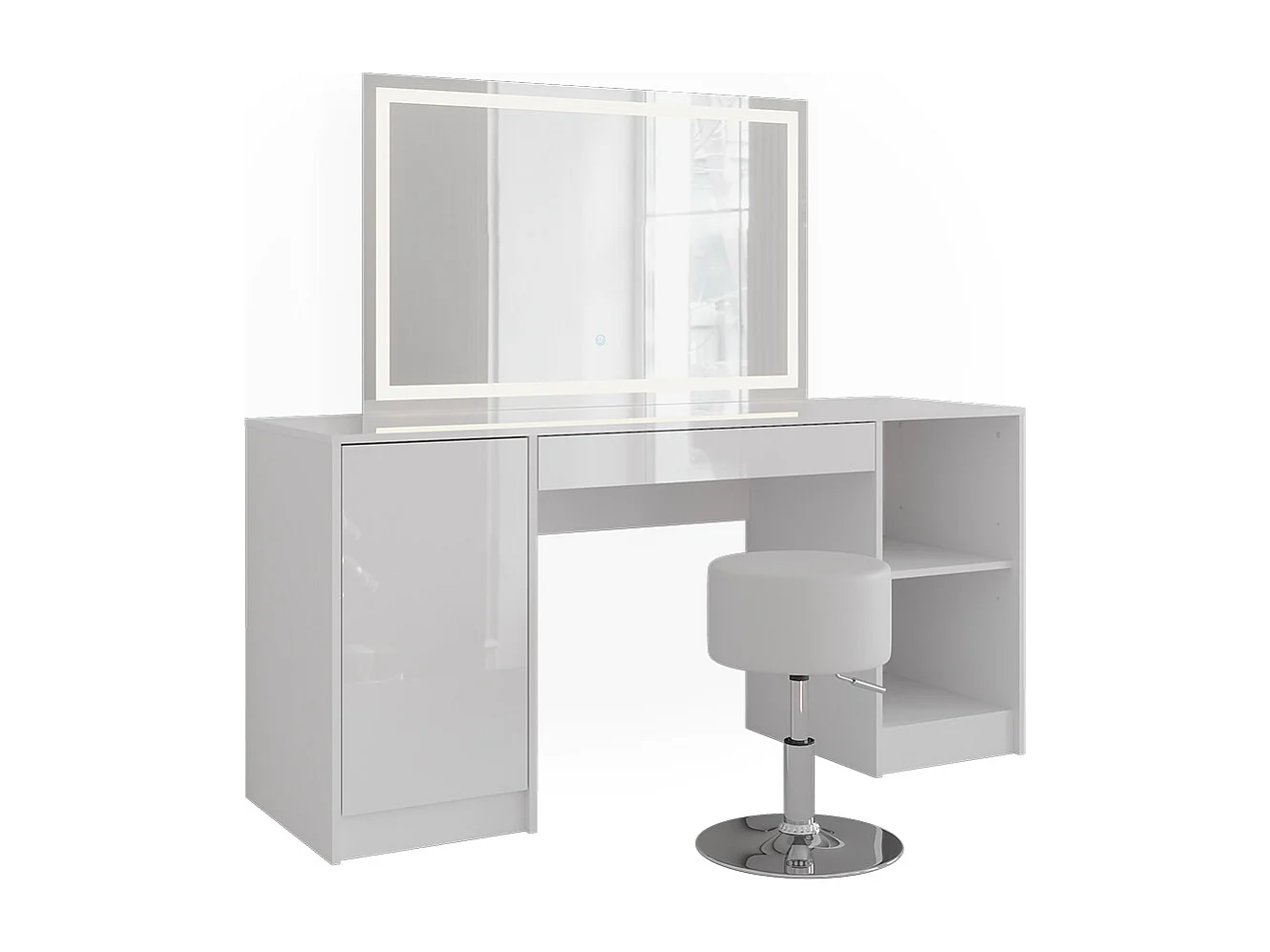 Tavolo da toeletta bianco/bianco lucido 158.2x50.1x76 sherry