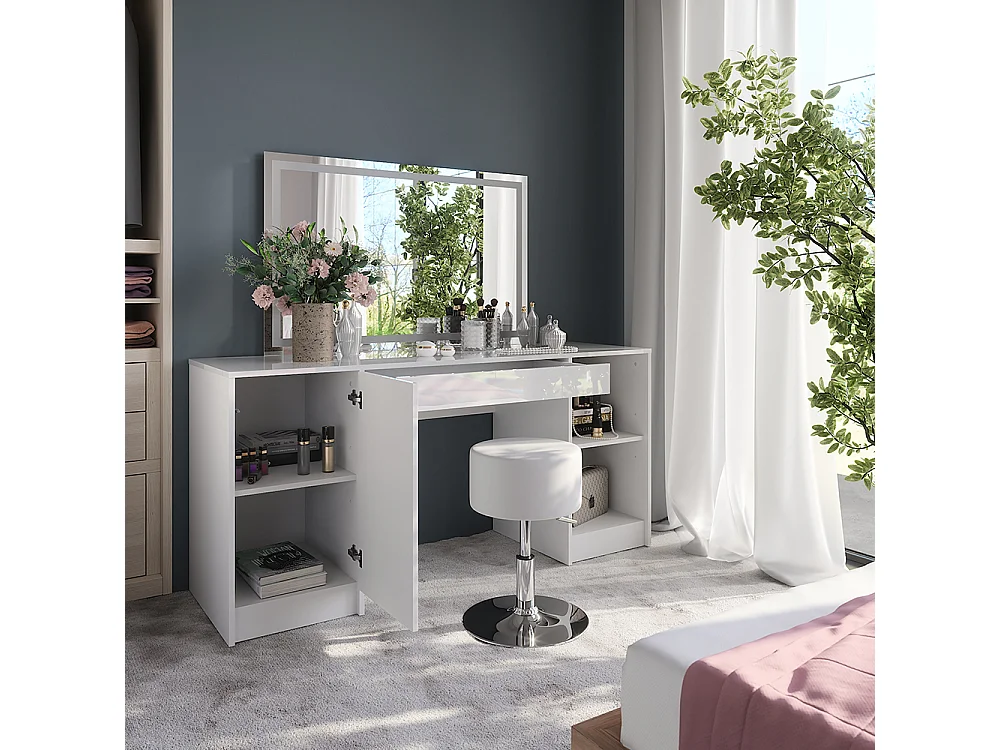 Coiffeuse blanc/blanc brillant 158.2x50.1x76 sherry