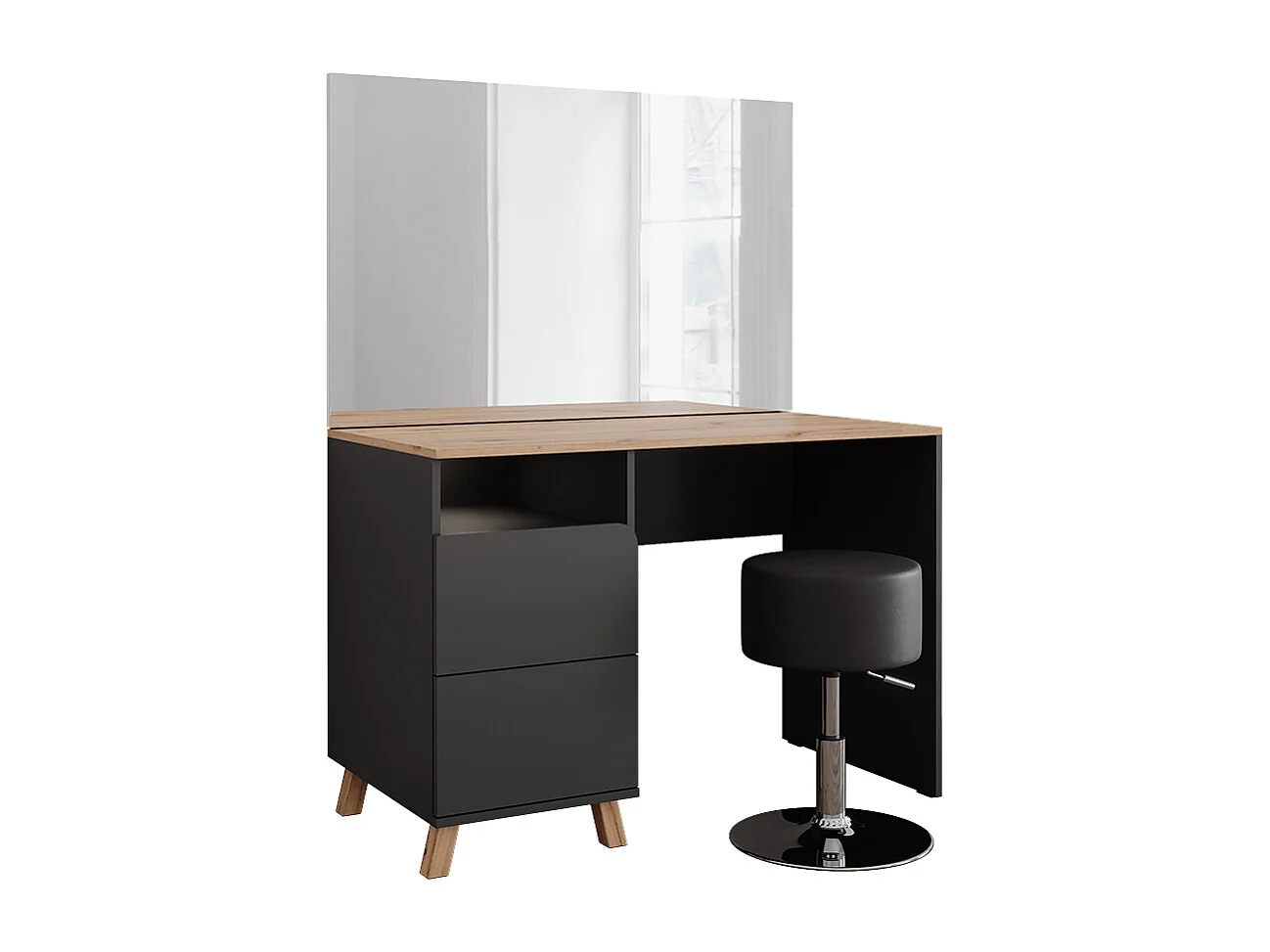 Coiffeuse anthracite/artisan 110x55x75 karen