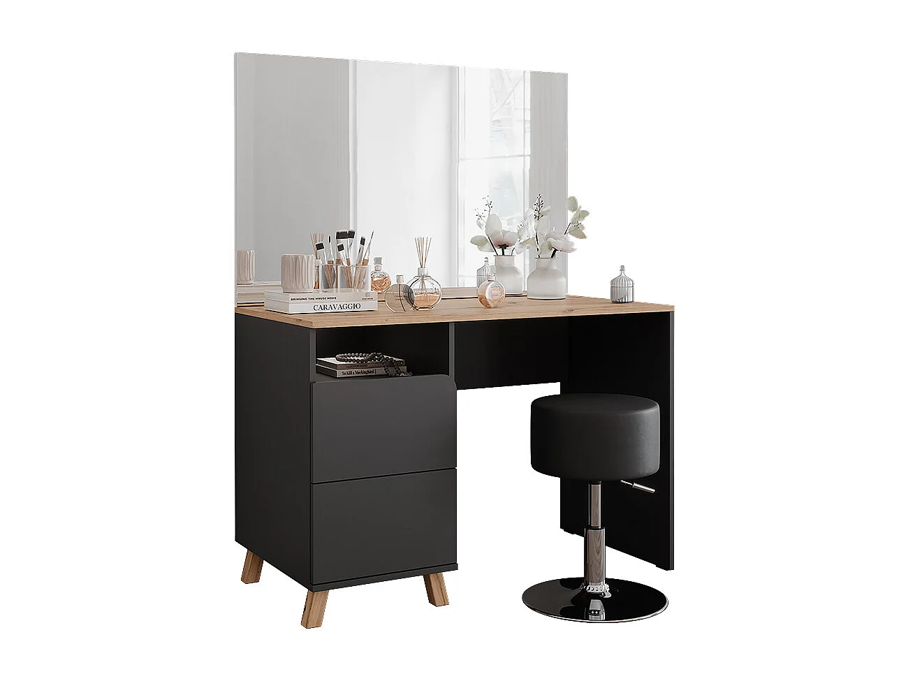 Coiffeuse anthracite/artisan 110x55x75 karen