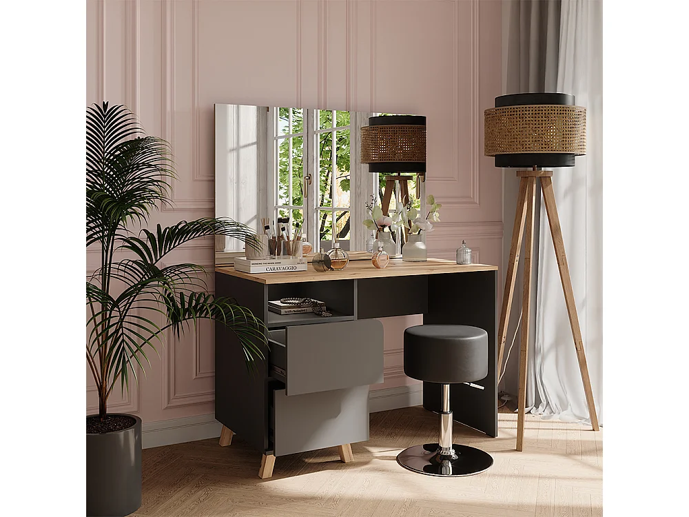 Coiffeuse anthracite/artisan 110x55x75 karen