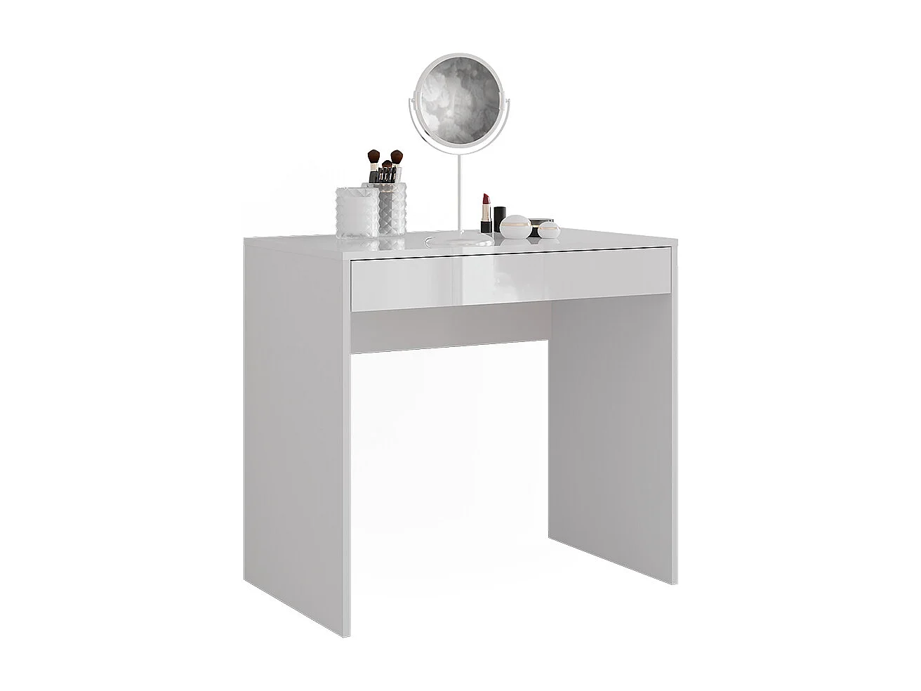 Schminktisch weiß/weiß hochglanz 81.4x50.1x76 sherry