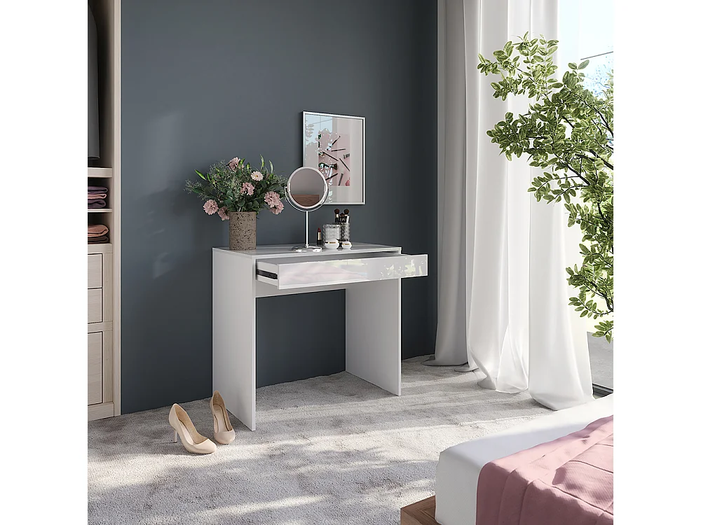 Coiffeuse blanc/blanc brillant 81.4x50.1x76 sherry