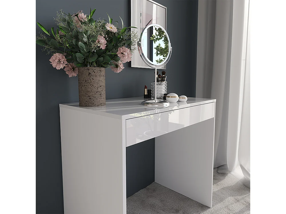 Vanity white/white high gloss 81.4x50.1x76 sherry
