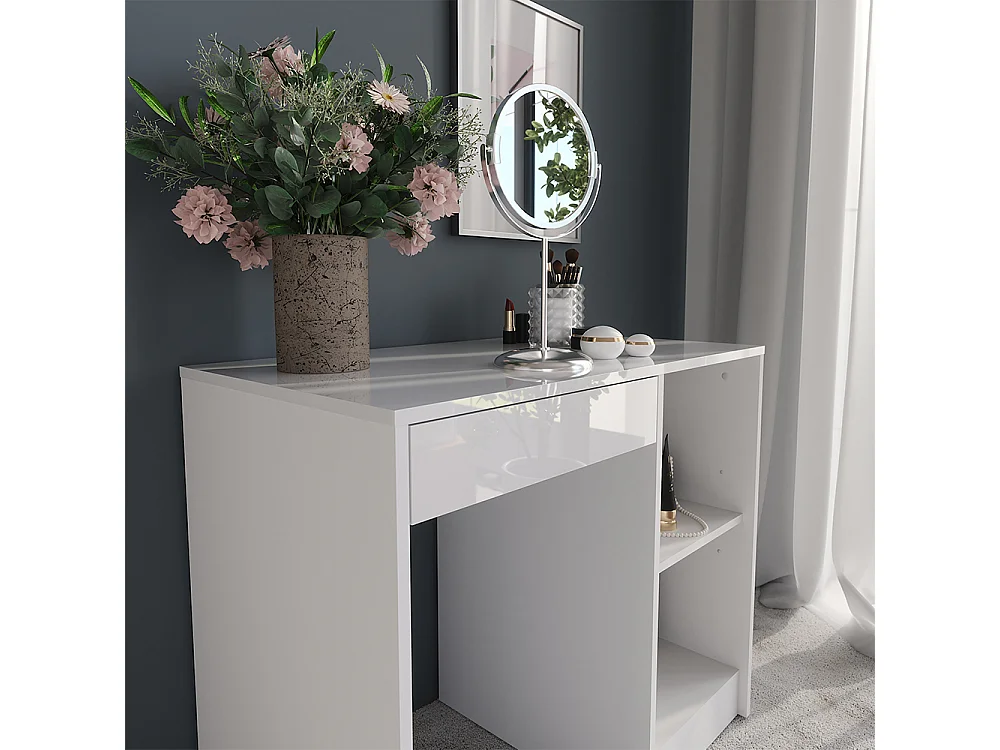 Kaptafel wit/wit hoogglans 89.8x50.1x76 sherry