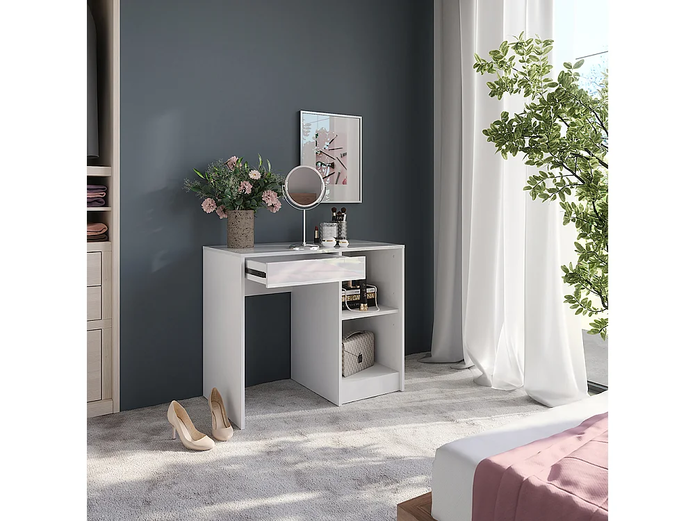 Vanity white/white high gloss 89.8x50.1x76 sherry