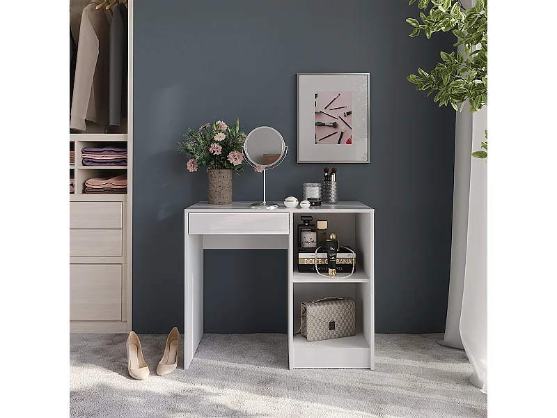 Kaptafel wit/wit hoogglans 89.8x50.1x76 sherry