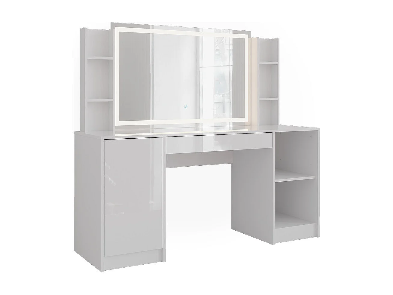 Tocador blanco/blanco alto brillo 158.2x50.1x76 sherry