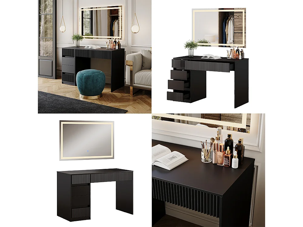 Tocador negro 120x55x76 omira