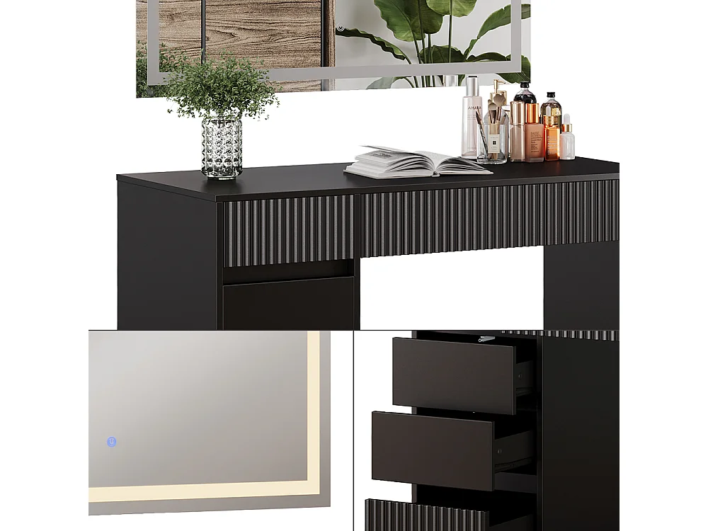 Kaptafel zwart 120x55x76 omira