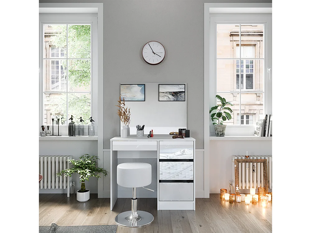 Coiffeuse blanc 90x40x75 sherry