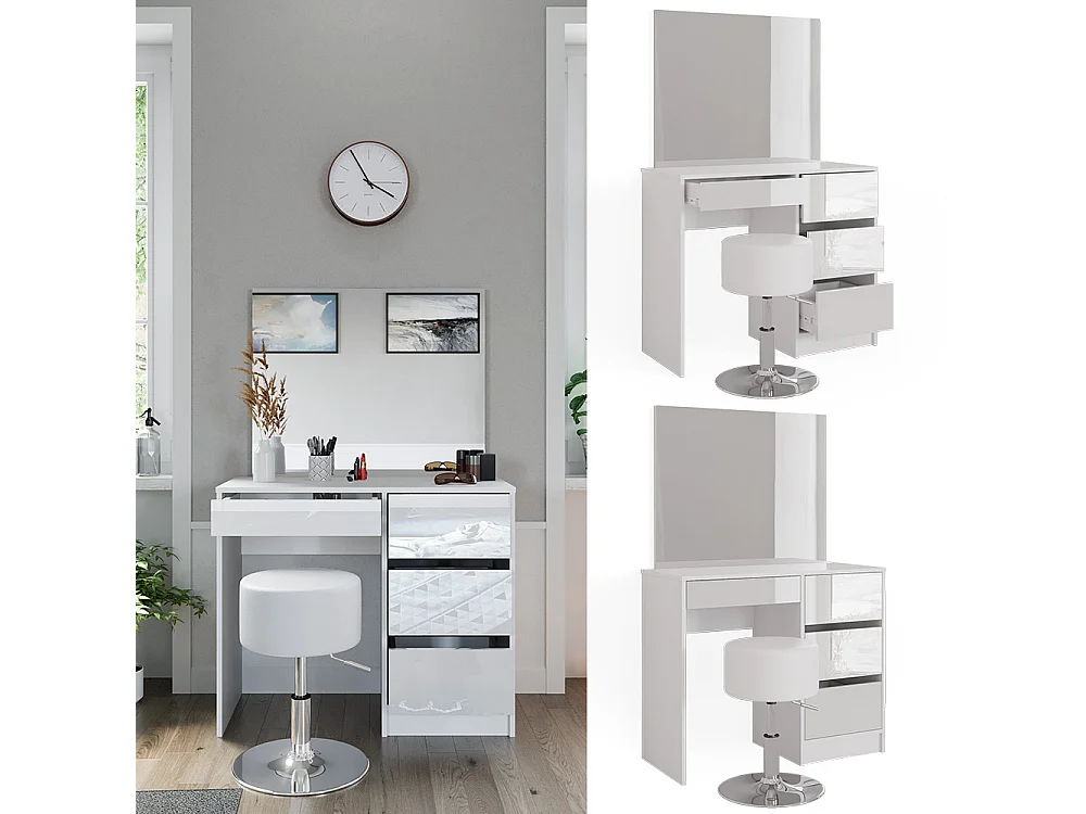 Coiffeuse blanc 90x40x75 sherry