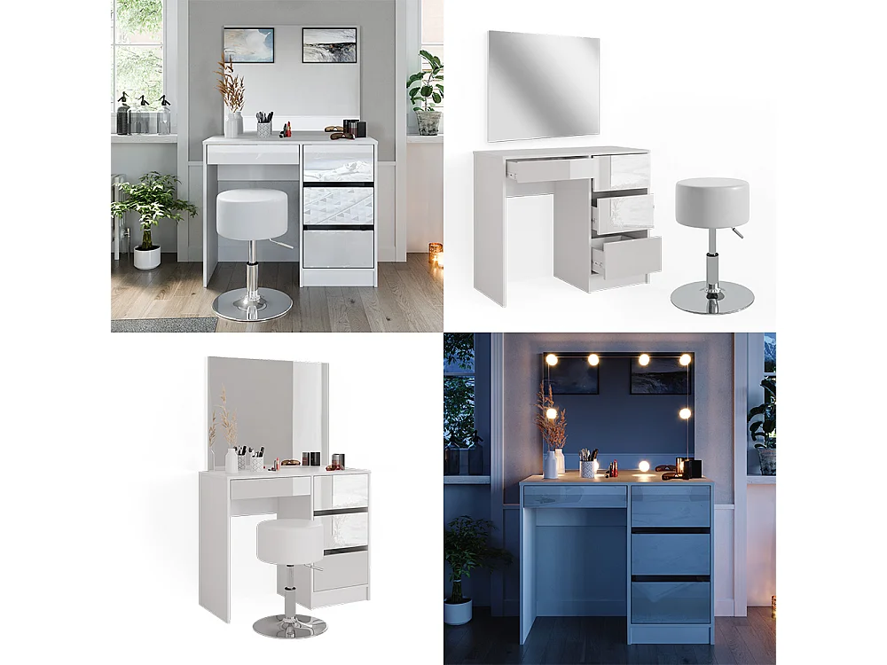 Coiffeuse blanc 90x40x75 sherry