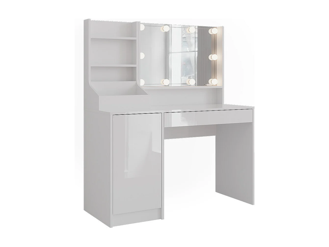 Vanity table white/white high gloss 119.8x50.1x76 sherry