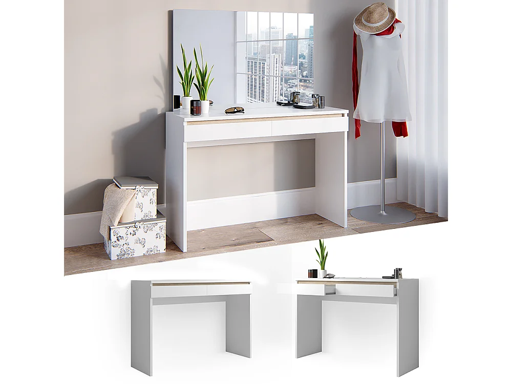 Coiffeuse blanc 120x41.8x83 emma