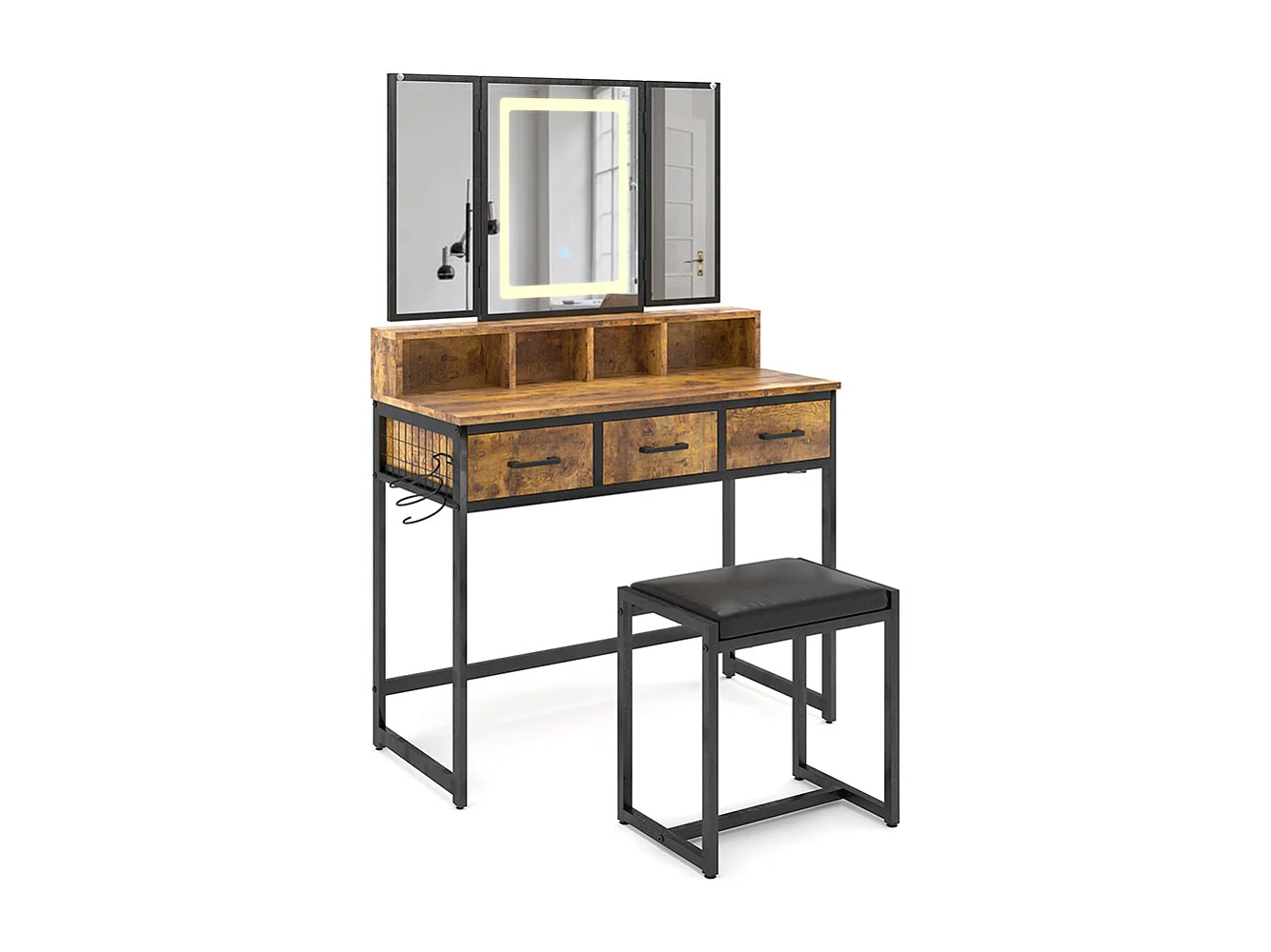 Schminktisch eiche rustikal 90x40x137.5 fyrk