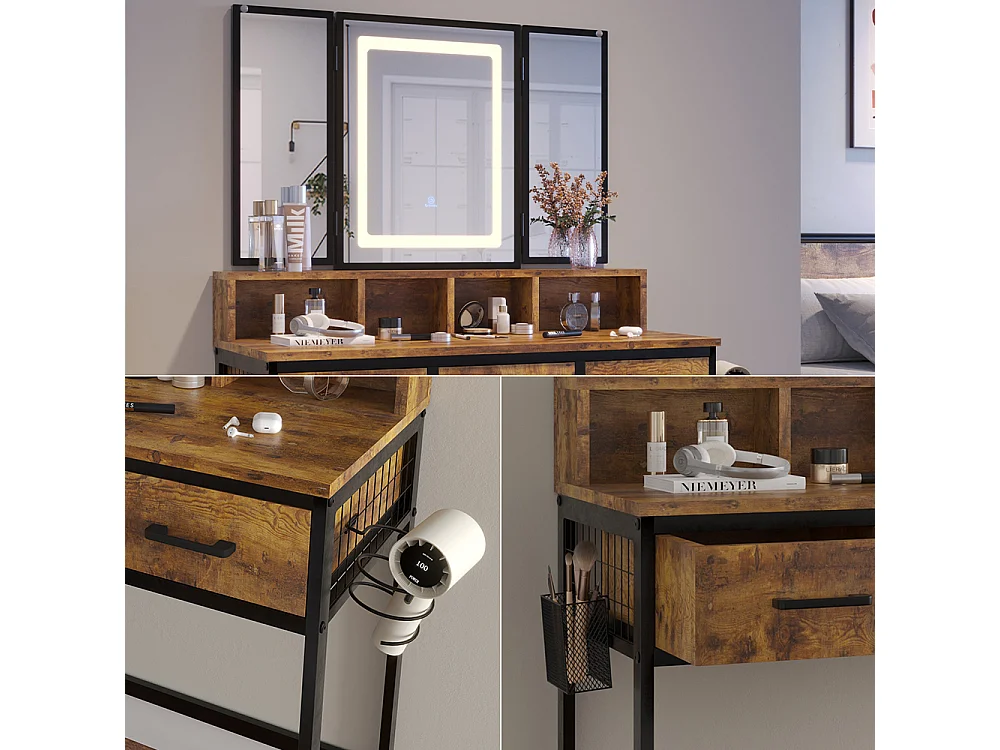 Dressing table rustic oak 90x40x137.5 fyrk