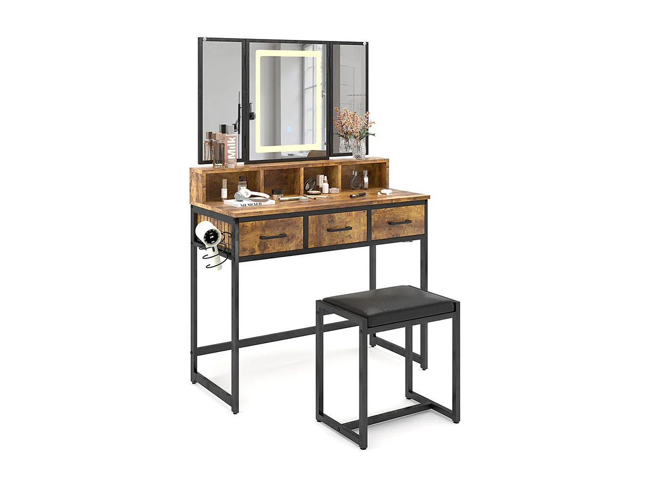 Dressing table rustic oak 90x40x137.5 fyrk