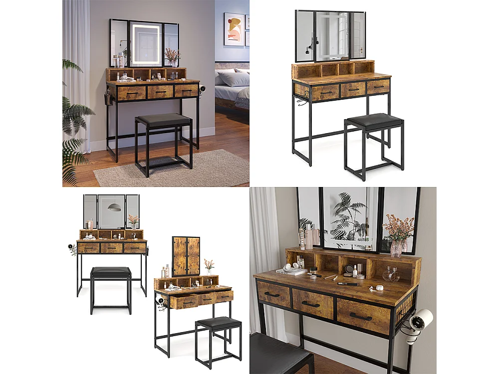 Dressing table rustic oak 90x40x137.5 fyrk