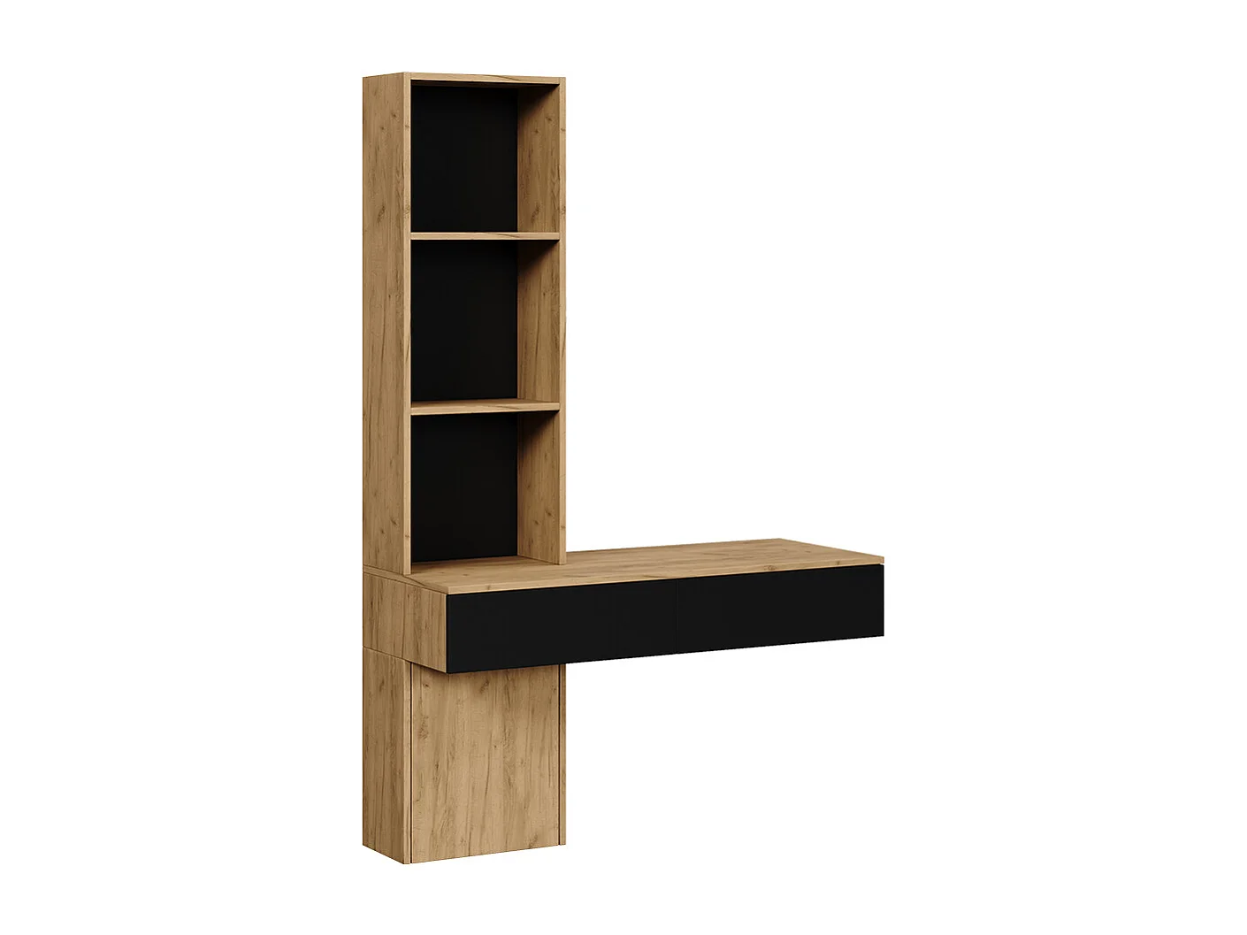 Coiffeuse chêne/noir 100x40x155 melora