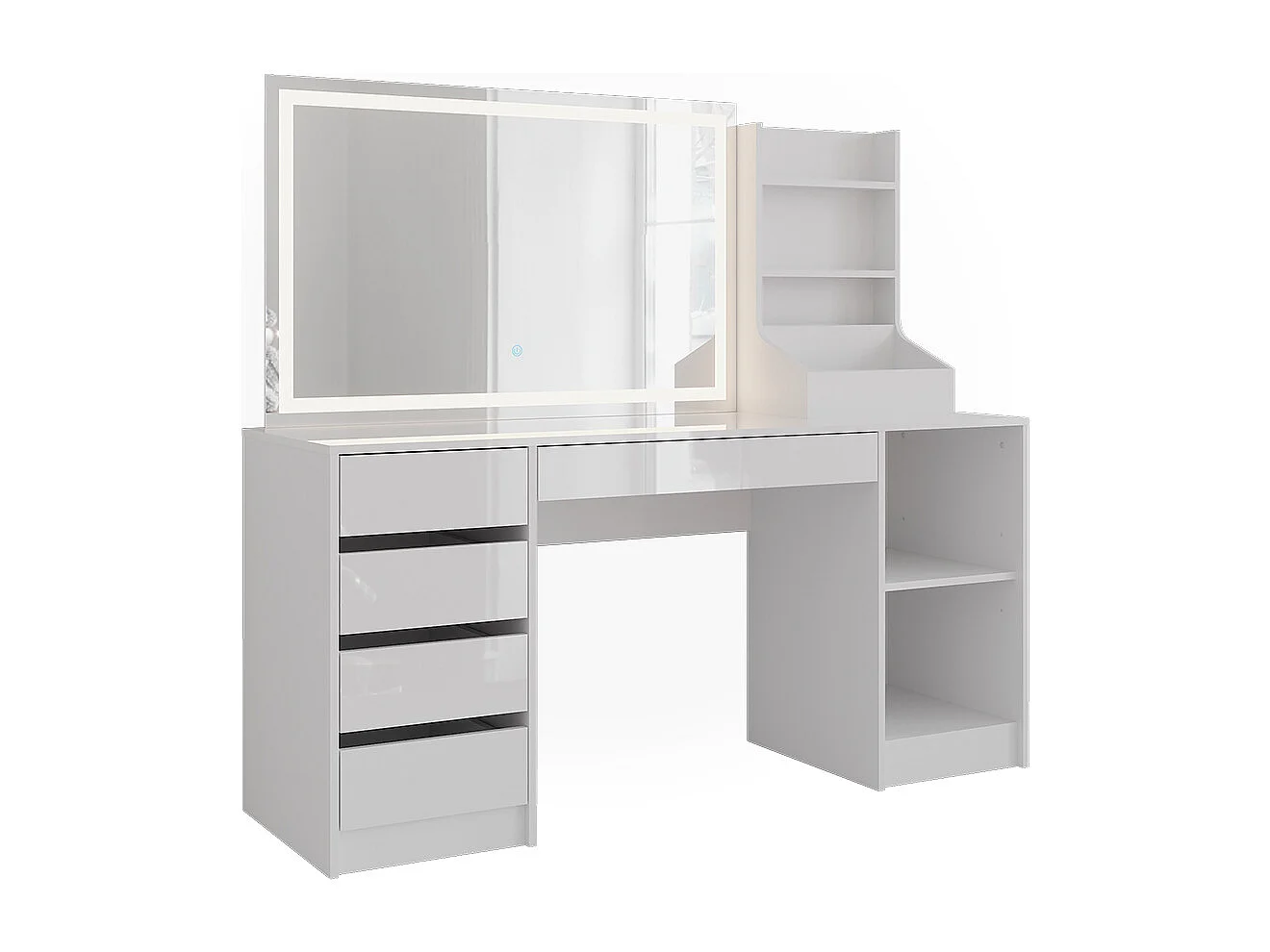 Coiffeuse blanc/blanc brillant 158.2x50.1x76 sherry