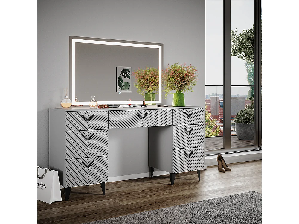 Vanity table grey 150x45x78.1 anett