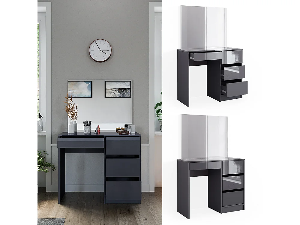 Coiffeuse anthracite 90x40x75 sherry