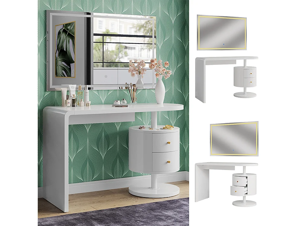 Coiffeuse blanc 120x50x76 lara