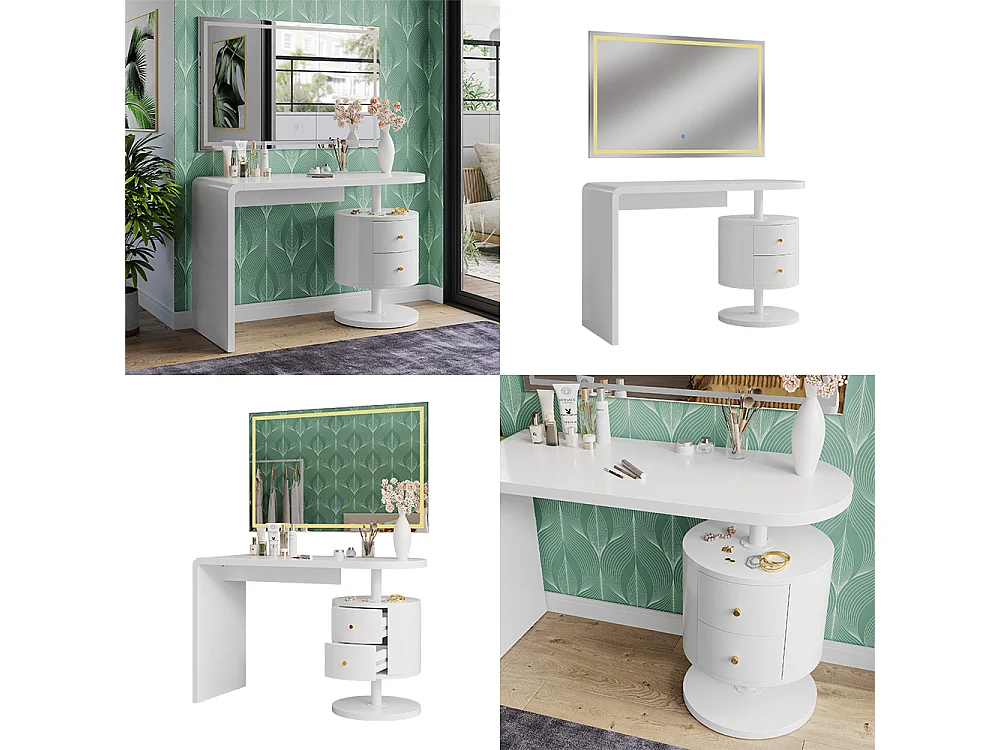 Coiffeuse blanc 120x50x76 lara