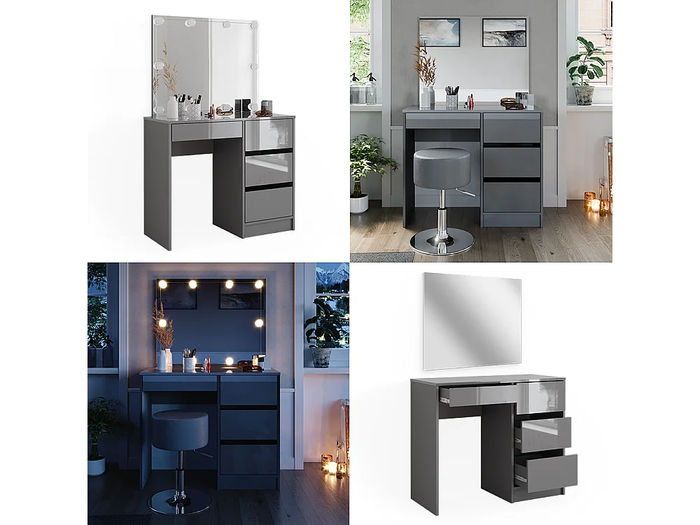 Coiffeuse gris 90x40x75 sherry