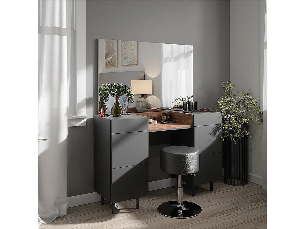 Coiffeuse anthracite 120x40x80 anika